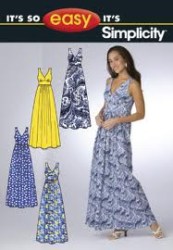 2638 SO EZ EMPIRE SLEEVELESS LONG FLARE DRESS PATTERN 6-16